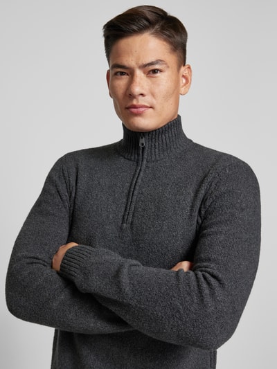 Cinque Gebreide pullover met schipperskraag, model 'CILUCA' Antraciet - 3