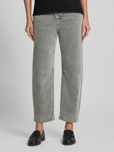 Buena Vista Spodnie sztruksowe o kroju relaxed fit z mieszanki bawełny model 'Malibu' Średnioszary 4