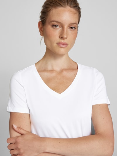 s.Oliver RED LABEL T-Shirt mit V-Ausschnitt Weiss 3