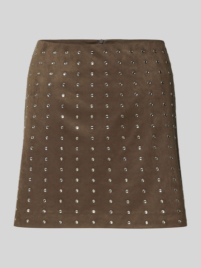 Jake*s Casual Minirok met siersteentjes Leem - 2