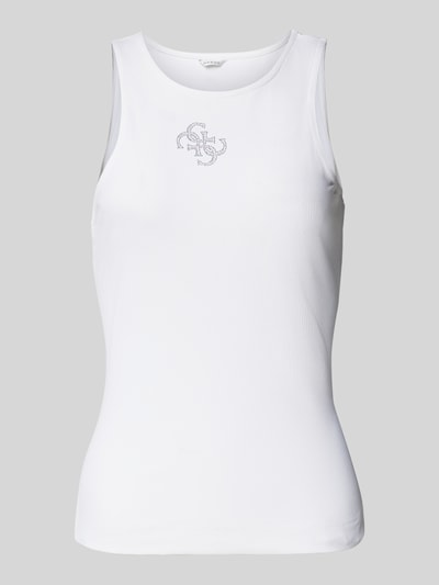 Guess Tanktop mit Strasssteinbesatz Modell 'GUENDALINA' Weiss 2