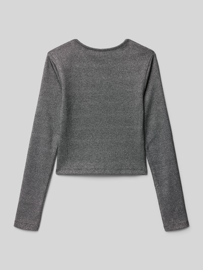 Only Bluzka z długim rękawem o kroju slim fit z mieszanki bawełny model ‘TRINNY’ Czarny 3