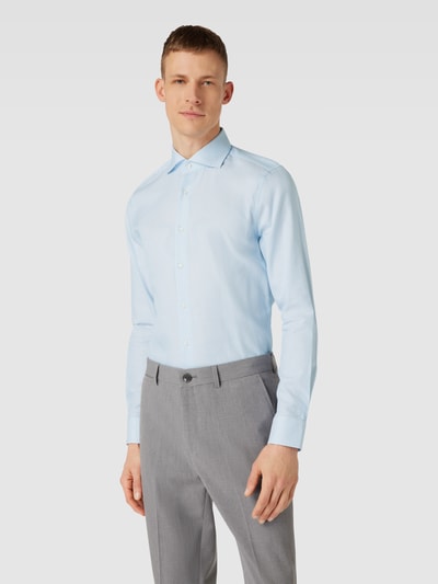 Joop! Slim Fit Business-Hemd mit Strukturmuster Modell 'Hai' Bleu 4