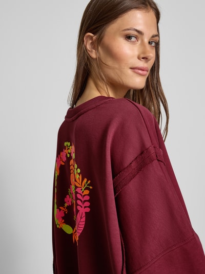 miss goodlife Relaxed Fit Sweatshirt mit Statement-Print und Rundhalsausschnitt Bordeaux 3