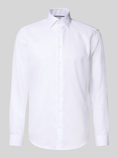 Christian Berg Men Regular Fit Business-Hemd aus reiner Baumwolle mit Kentkragen Weiss 2