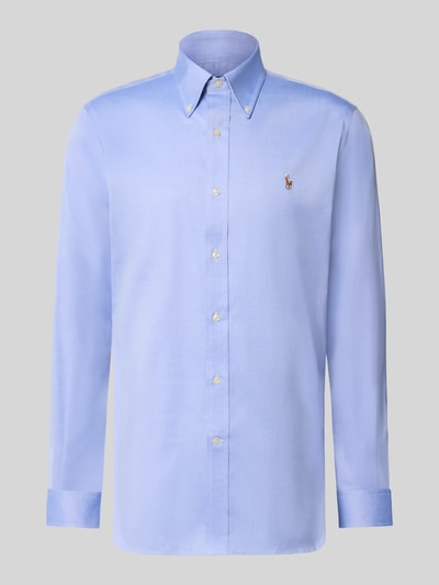 Productfoto, regular fit zakelijk overhemd van puur katoen in lichtblauw met knopen, Regular Fit Businesshemd aus reiner Baumwolle van Polo Ralph Lauren