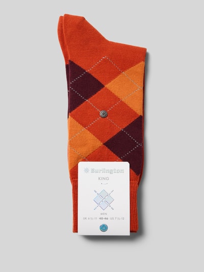 Burlington Sokken met labeldetails Donkeroranje - 3