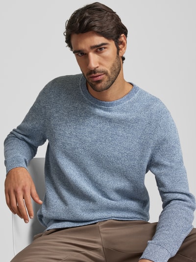 SELECTED HOMME Gebreide pullover met structuurmotief, model 'ROSS' Rookblauw gemêleerd - 3