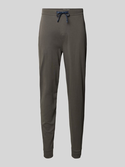 Produktfoto, Lounge-Hose mit elastischem Bund und Eingrifftaschen von Christian Berg Men, bawełna, krój regular fit, kolor ciemnoszary, rozmiar M, długość nogawki wewnętrznej 40 cm