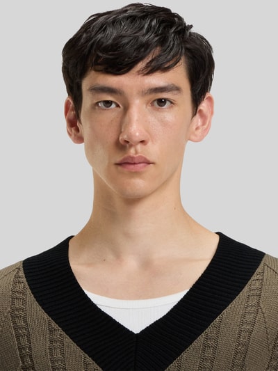 HUGO Oversized Pullover aus Schurwoll-Mix Taupe 3