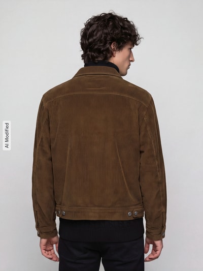 Levi's® kurtka jeansowa o kroju regular fit z fakturą sztruksu Średniobrązowy 5