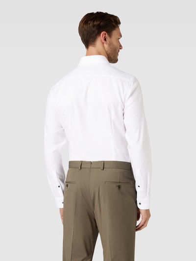 Jake*s Slim Fit Business-Hemd in unifarbenem Design Weiss 5