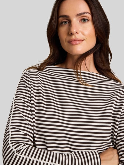 Tom Tailor pullover met relaxed fit van katoenmix Donkerbruin - 3