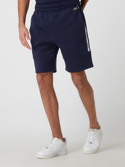 Lacoste Regular Fit Sweatshorts mit Logo-Streifen Marine 4