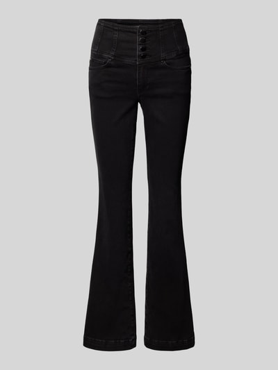 Guess Flared Jeans in unifarbenem Design Black 2