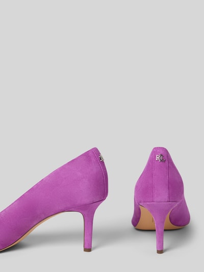 Lauren Ralph Lauren Czółenka skórzane na szpilce model ‘LANETTE’ Purpurowy 2