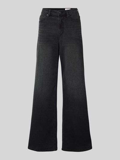 s.Oliver RED LABEL Regular fit high rise jeans met wijde pijpen, model 'SURI' Zwart - 2