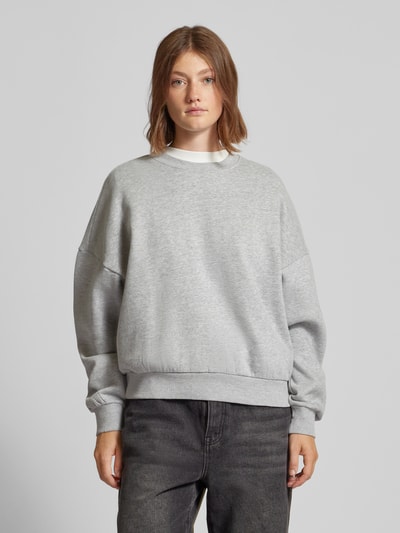 Review Essentials sweatshirt met ronde hals  Lichtgrijs gemêleerd - 4