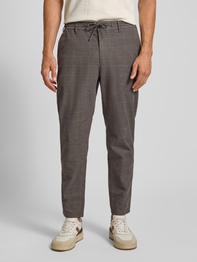 MCNEAL Tapered fit stoffen broek van katoenmix met tunnelkoord Taupe - 4