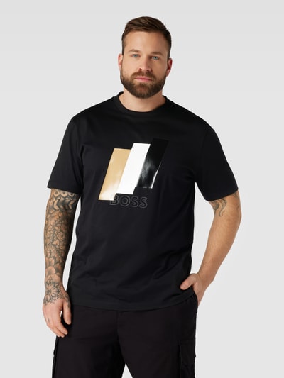 BOSS T-Shirt mit Label-Print Modell 'Tiburt' Black 4