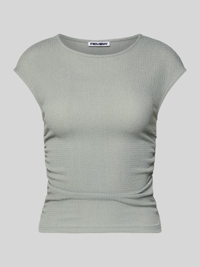 REVIEW Strukturiertes T-Shirt mit Rundhalsausschnitt Schilf 2