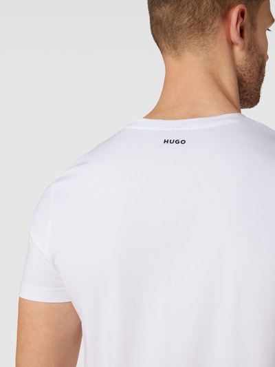 HUGO T-shirt z nadrukiem z logo w zestawie 2 szt. model ‘HUGO-V’ Biały 3