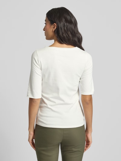Marc Cain Regular fit T-shirt met zijde en mouwen met omslag Wit - 5