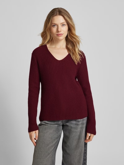 (The Mercer) N.Y. Strickpullover aus Kaschmir mit V-Ausschnitt  Bordeaux 4