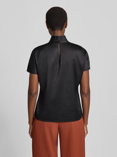 Stefanel T-Shirt aus Viskose-Mix mit Stehkragen Black 5