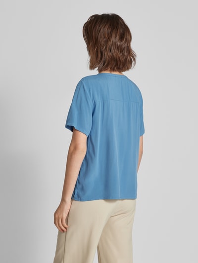 Montego Blusenshirt aus Viskose in unifarbenem Design Rauchblau 5