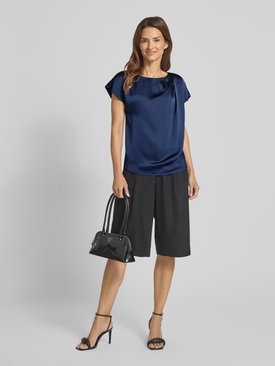 HUGO Blouseshirt van satijn met ronde hals Marineblauw - 1