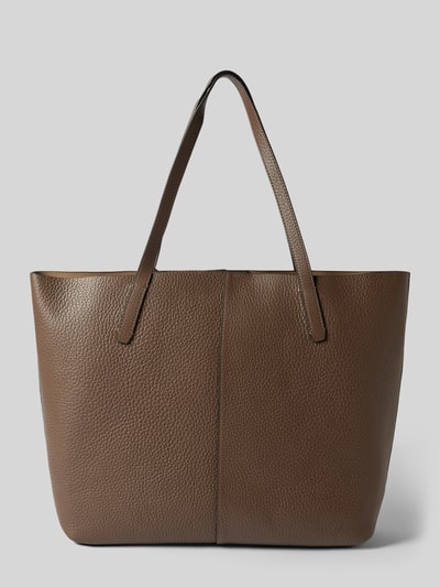 Marc O'Polo Shopper aus Leder mit Label-Prägung Taupe 5