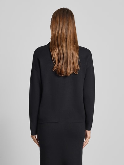 Christian Berg Woman Oversized Strickpullover mit geripptem Stehkragen Black 5