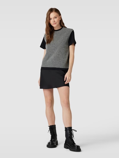 Marc O'Polo DENIM Stricktop aus Schurwoll-Mix mit Stretch-Anteil Dunkelgrau 1