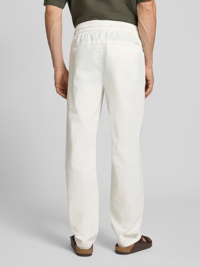 Blend Regular Fit Leinenhose mit Tunnelzug Modell 'BAY' Weiss 5