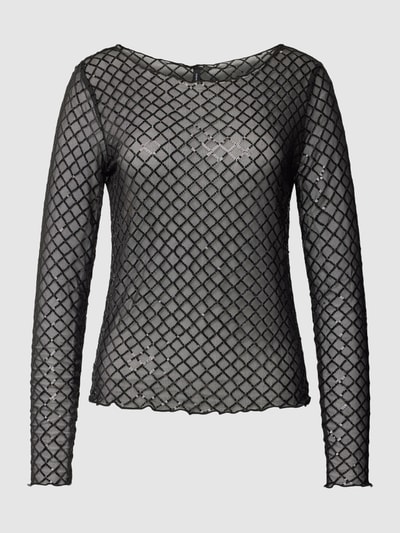 Vero Moda Transparentes Longsleeve mit Paillettenbesatz Modell 'SAFINA' Black 2