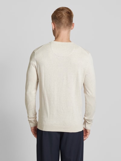 Tom Tailor Gebreide pullover met labelstitching, model 'BASIC' Offwhite - 5