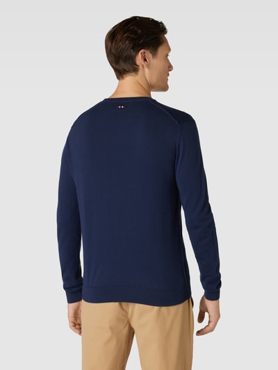 Napapijri Gebreide pullover met labelstitching, model 'DECATUR' Marineblauw - 5