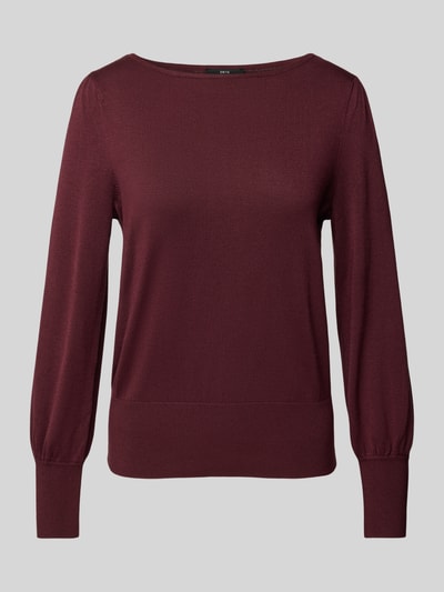 Zero Gebreide pullover met boothals Bordeaux - 2