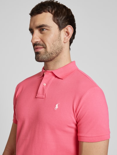 Polo Ralph Lauren Slim Fit Poloshirt mit Label-Stitching Pink 3