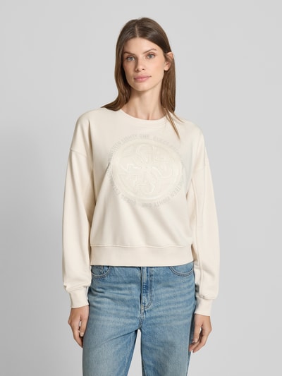 Guess Sweatshirt mit Logo und Rundhalsausschnitt Ecru 4