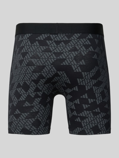 Produktfoto, Trunks im 3er-Pack aus Baumwoll-Mix von adidas Sportswear, Optik: Unifarben, Logo-Print, Bundabschluss: elastisch, Materialverarbeitung: Jersey, Multipack:3er-Pack, Material: Baumwoll-Mix, geometrisches schwarzes und graues Muster, glatte Oberfläche