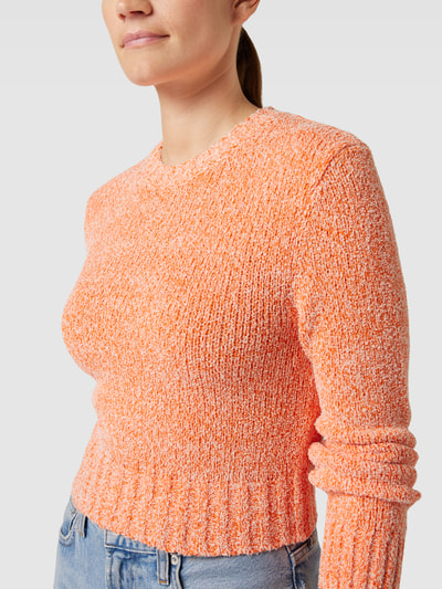 HUGO Strickpullover mit Rundhalsausschnitt Modell 'Solarina' Orange 3