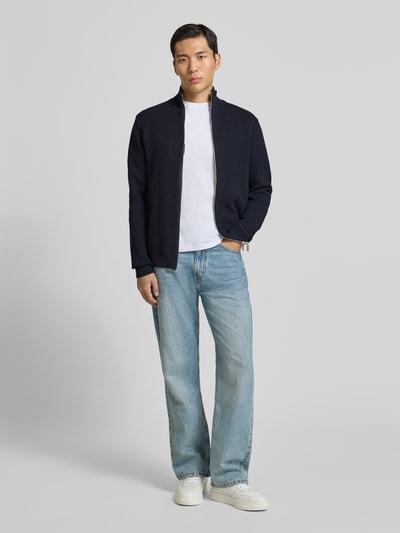 SELECTED HOMME Regular Fit Strickjacke aus reiner Baumwolle Modell 'DANE' Dunkelblau 1