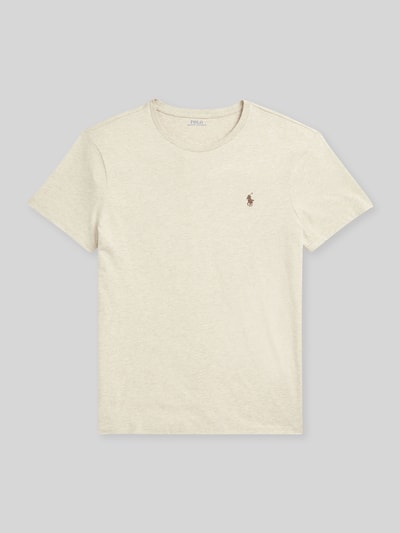 Produktfoto, Regular Fit T-Shirt aus reiner Baumwolle von Polo Ralph Lauren in Unifarben mit Logo-Stitching, kurzarm, Jersey-Struktur