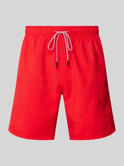 BOSS Regular Fit Badeshorts mit Label-Print Modell 'Orca' Rot 1