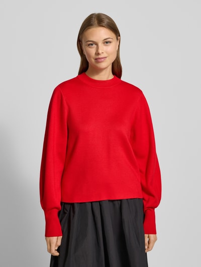 Jake*s Collection Strickpullover mit gerippten Abschlüssen Kirsche 4