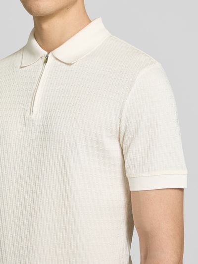JOOP! COLLECTION Slim Fit Poloshirt mit Reißverschluss Modell 'Franciscojose' Offwhite 3