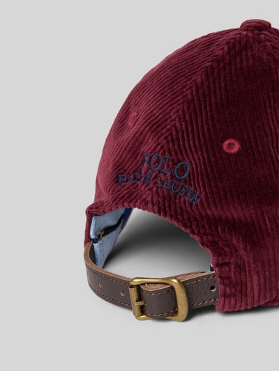Polo Ralph Lauren Pet van corduroy met labelstitching Donkerrood - 3