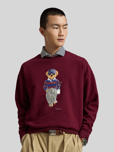 Polo Ralph Lauren Sweatshirt mit Golfbär-Stickerei Bordeaux 4